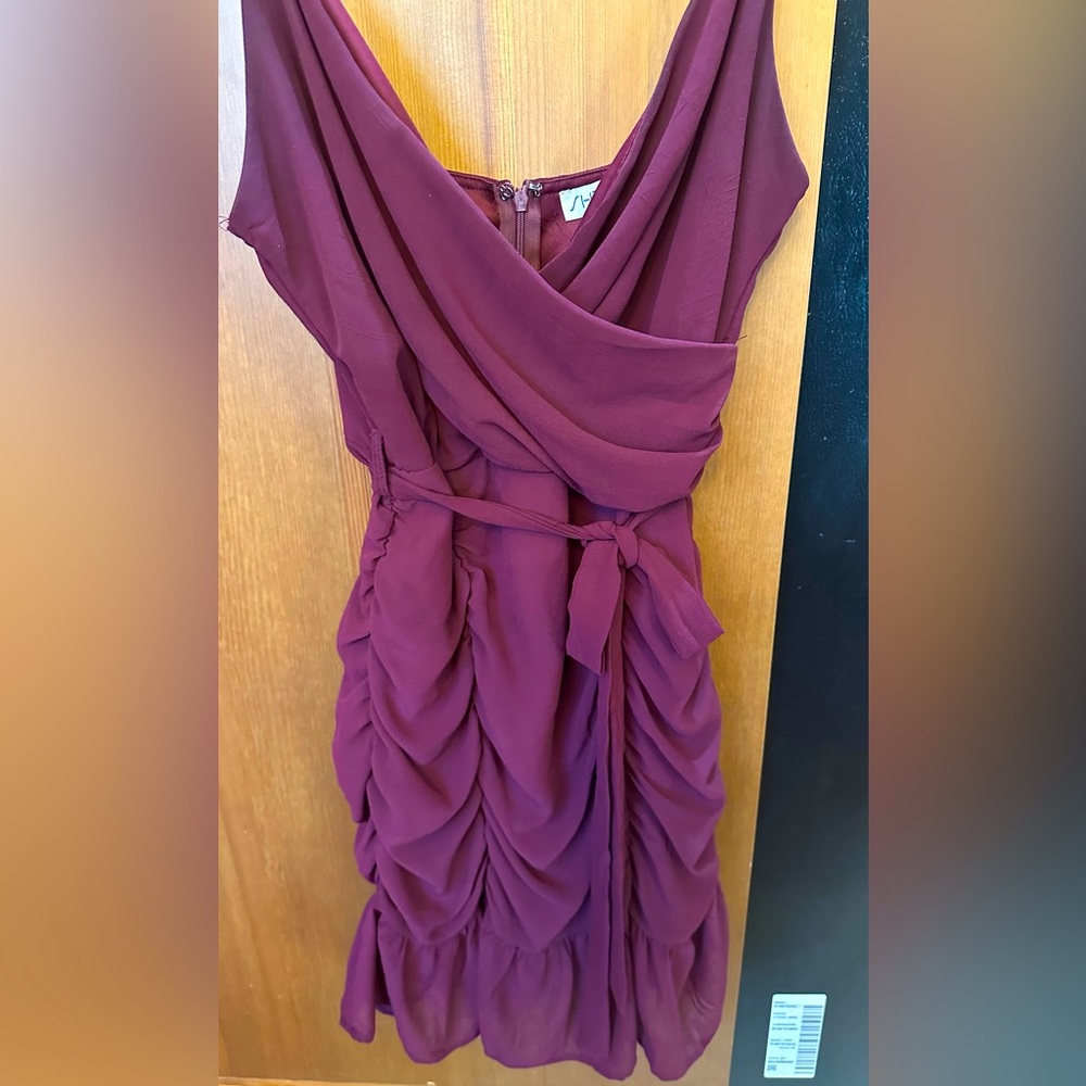 She+Sky polyester burgundy date night dress